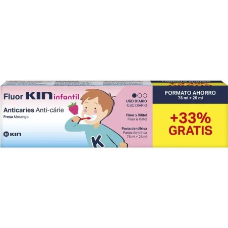 Fluor Kin Pasta Infantil Fresa, 75 + 25ml.*