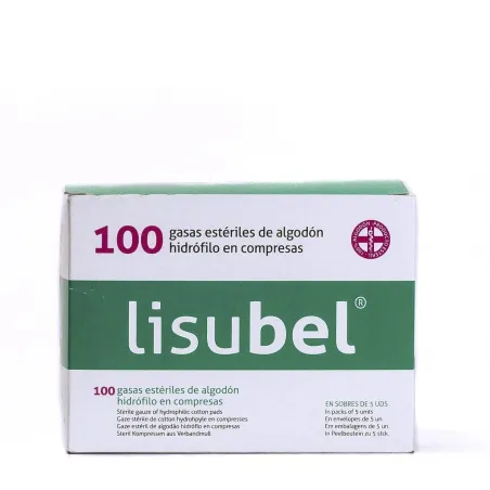 Lisubel Gasas Estériles, 100 unidades.