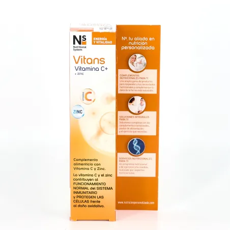 NS Vitans Vitamina C + Zinc, 20 Comp Efervescentes.