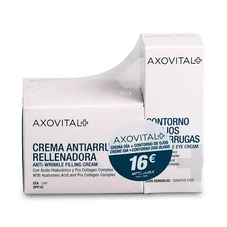 Axovital Pack crema de día Antiarrugas + contorno de ojos, 50 ml + 15 ml