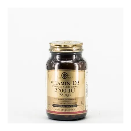 Solgar Vitamina D3 2200, 100 Caps. Veg.