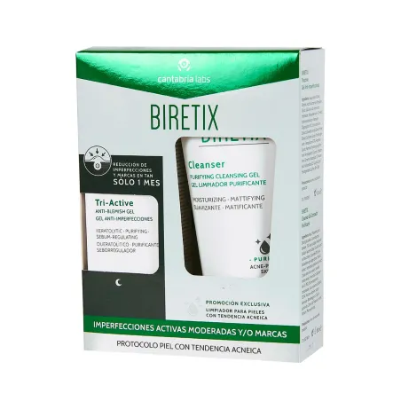 Biretix Pack Imperfecciones Tri-Active + Cleanser.