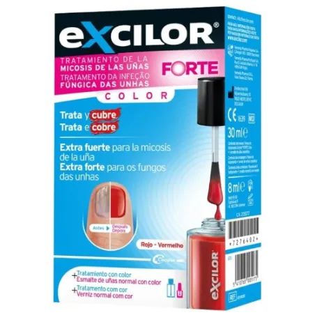 Excilor Forte Color Rojo, 30ml tratamiento + esmalte