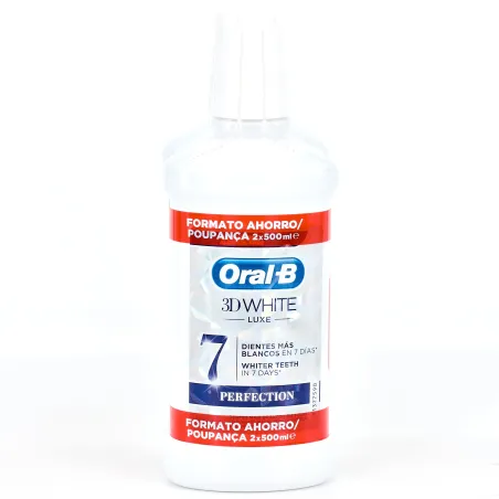 Oral-B 3D White Colutorio Ahorro, 2x500 ml