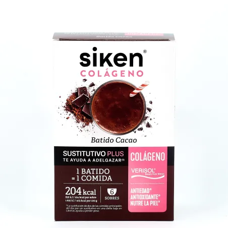 Siken Colageno Batido Cacao, 6 Sobres