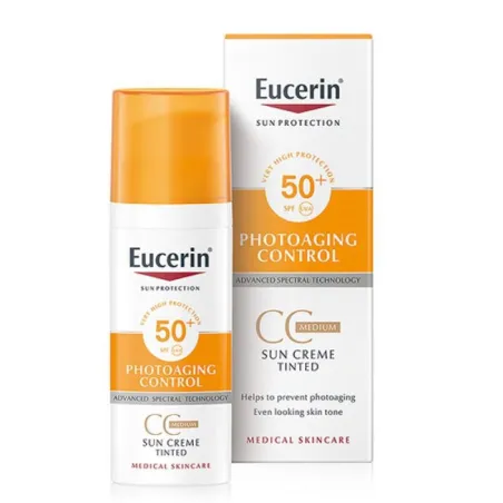 Eucerin Sun CC creme Photoaging control FPS50+ tono medio, 50ml.