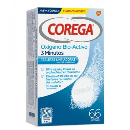 Corega Oxígeno Bio-Activo, 67+41 Tabletas limpiadoras