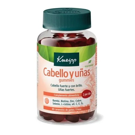 Kneipp cabello y uñas gummies sabor fresa, 60 gominolas