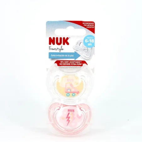 Nuk Freestyle Chupete Silicona 6-18 m, 2U.