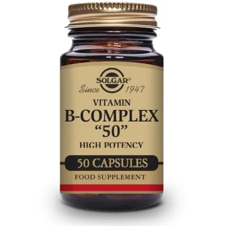 Solgar B- Complex 50 Alta Potencia, 50 Cápsulas Vegetales.