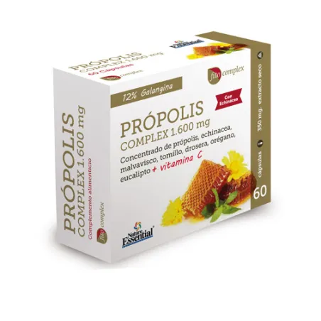 Nature Essential Propolis Complex 1.600mg, 60 cápsulas.