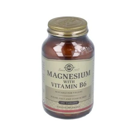 Solgar Magnesio + Vitamina B6, 250 Comprimidos.