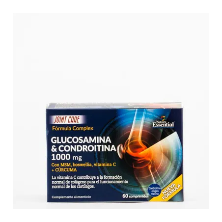 Nature Essential Glucosamina + Condroitina + MSM 1000 mg, 60 comprimidos