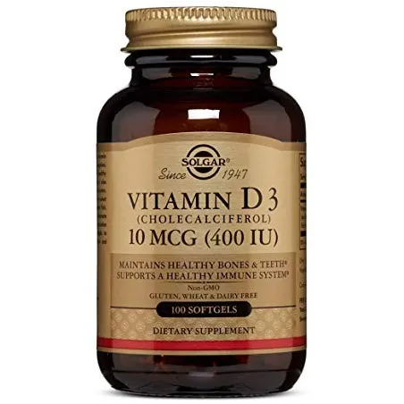 Solgar Vit D3 400 UI 10 mcg, 100 Perlas.