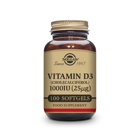 Solgar Vit D3 1000 UI 25 mcg, 100 Caps.