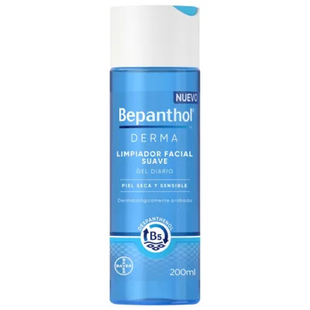 Bepanthol Derma Gel Limpiador Facial Suave, 200 ml