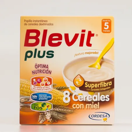 Blevit Plus superfibra 8 cereales con miel, 600g.