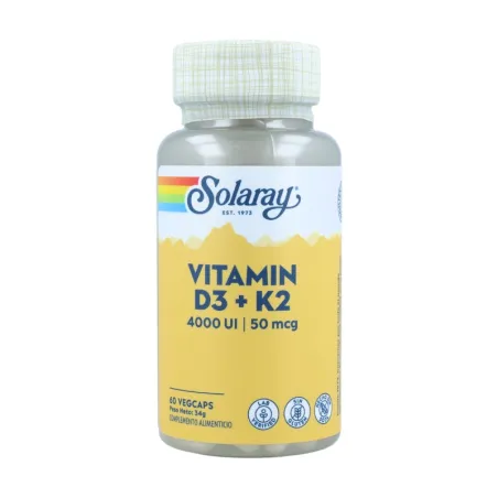 Solaray vitamina D3 & K2, 60 cápsulas vegetales