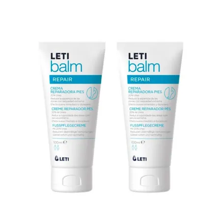 Letibalm crema reparadora de pies duplo, 2x100 ml