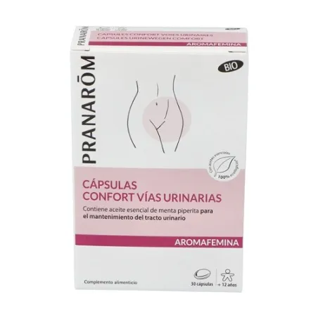 Pranarom Aromafemina Confort vías urinarias BIO, 30 cápsulas