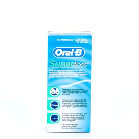 Oral-B Super floss seda dental precortada, 50 unidades