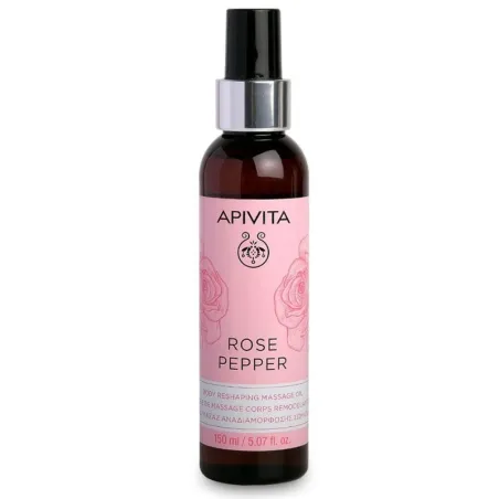 Apivita Rose Pepper aceite de masaje corporal remodelante, 150 ml
