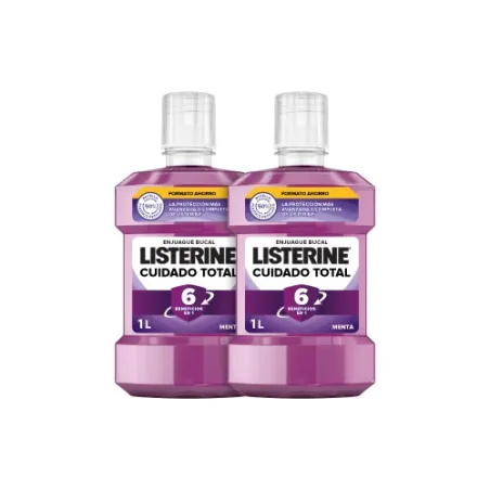 Listerine cuidado total enjuague bucal sabor Menta, duplo 2x1 litro