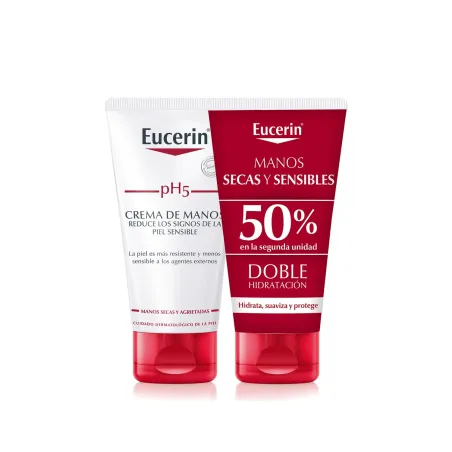 Eucerin Crema manos Piel sensible DUPLO, 2 x 75ml