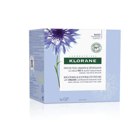 Klorane parches ojos alisantes y desfatigantes al Aciano Bio, 7 sobres x 2 Parches