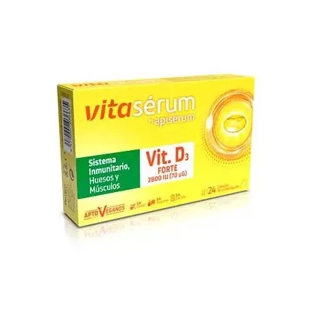 Vitaserum by Apiserum Vitamina D3 forte, 24 cápsulas.