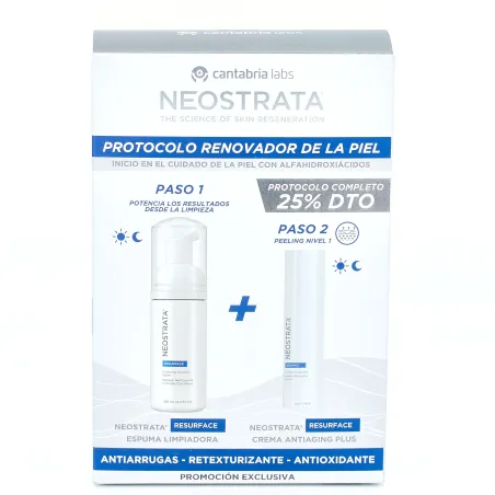 Neostrata Resurface Pack Espuma limpiadora + Crema Antiaging Plus