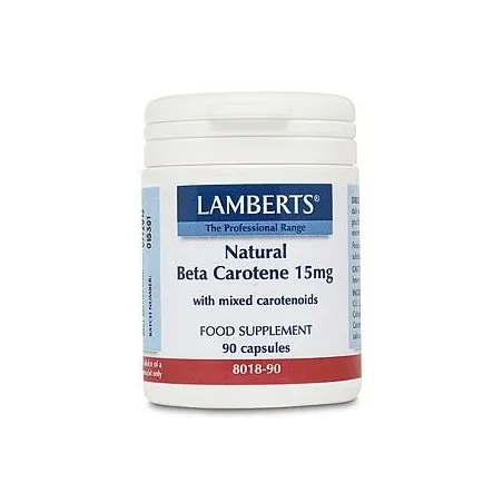 LAMBERTS Beta Caroteno Natural 15mg, 90 cápsulas.