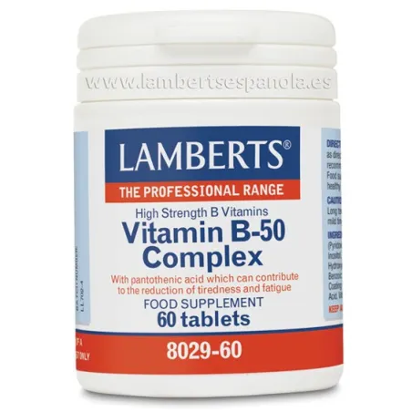 LAMBERTS  Complejo de Vitamina B-50, 60 comprimidos.