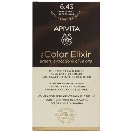 Apivita my Color Elixir Tinte 6.43, Rubio Oscuro Cobrizo Dorado