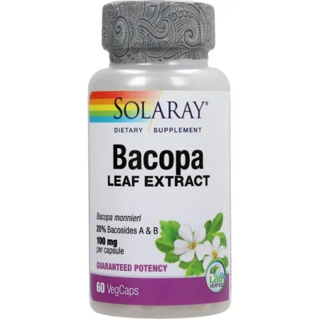 Solaray Bacopa, 60 Cápsulas veganas