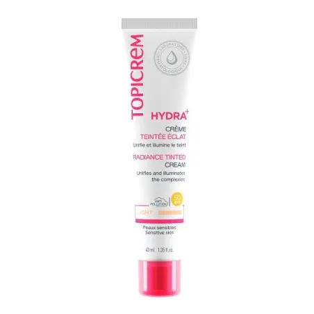 Topicrem Hydra+ crema tintada color claro SPF50, 40 ml