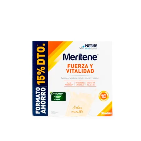 Meritene Fuerza y Vitalidad Vainilla AHORRO, 30 Sobres