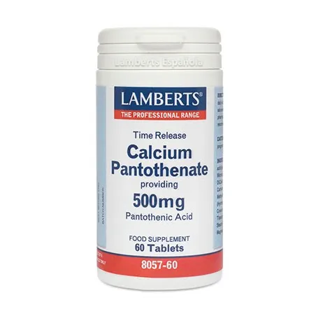LAMBERTS Pantotenato de Calcio Lib. Sostenida 500 mg, 60 cápsulas.