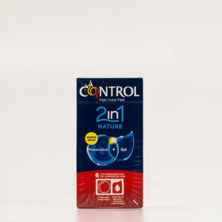 Control 2in1 Nature 6 Preservativos + Gel