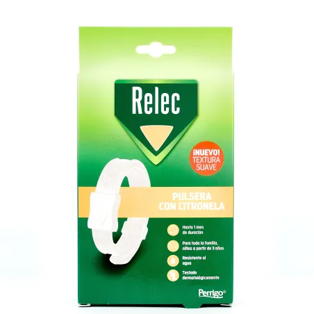 Relec Pulsera Antimosquitos con citronela Blanca, 1 unidad