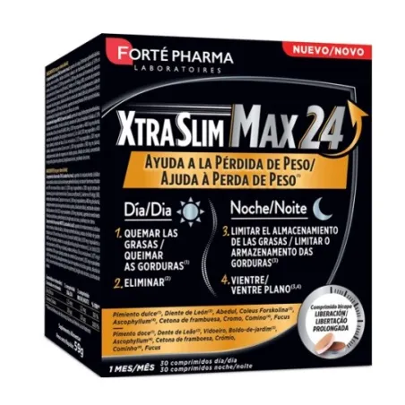 XtraSlim Max 24, 30 comprimidos día + 30 comprimidos noche
