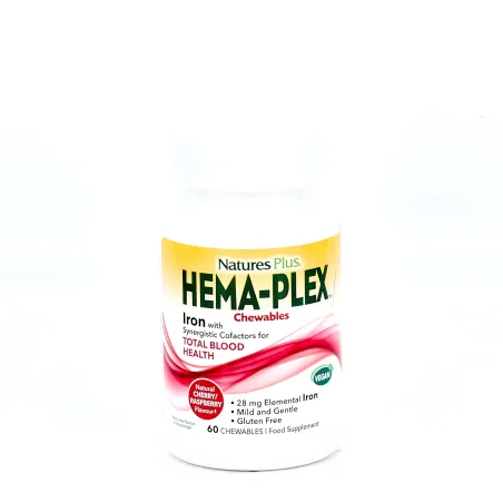 Natures Plus Hema-Plex Masticables, 60 Comp.