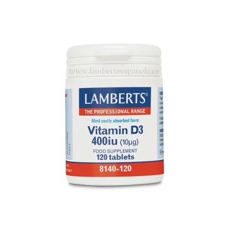 LAMBERTS Vitamina D3 400UI (10 µg), 120 comprimidos.