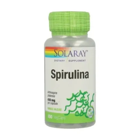 Solaray Espirulina 410 mg, 100 cápsulas vegetales