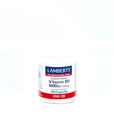 LAMBERTS Vitamina D3 4000UI (100 µg), 120 cápsulas.