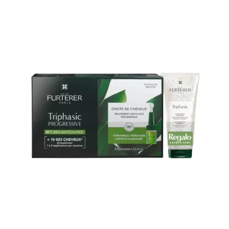 Rene Furterer Triphasic Anticaída, 12 ampollas + Champú 50 ml