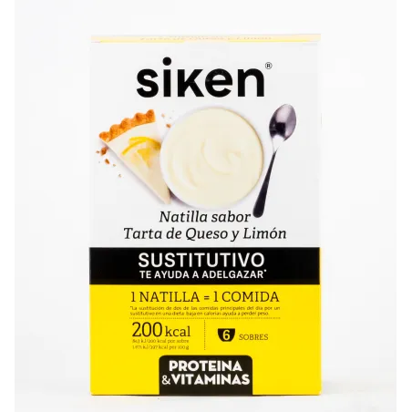 Siken Natillas Sustitutivas Tarta de Queso Limón, 6 Sobres