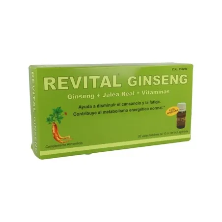 Revital ginseng + jalea + vitaminas, 20 ampollas