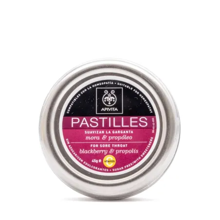 Apivita Pastillas Mora y Propóleo Sin Azúcar, 45 g