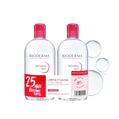 Bioderma Pack Sensibio H2O Solución Micelar, 500 ml + 500 ml